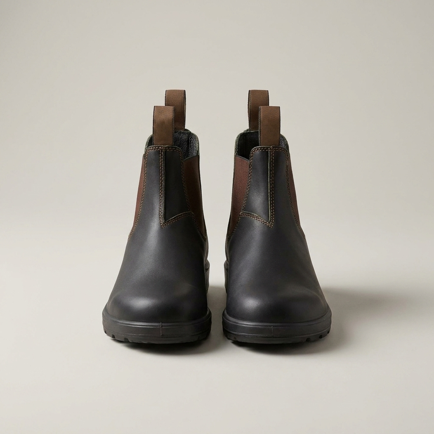 PLUXSTYLE::numise::mens-lug-sole-chelsea-boots::pack-black-and-brown