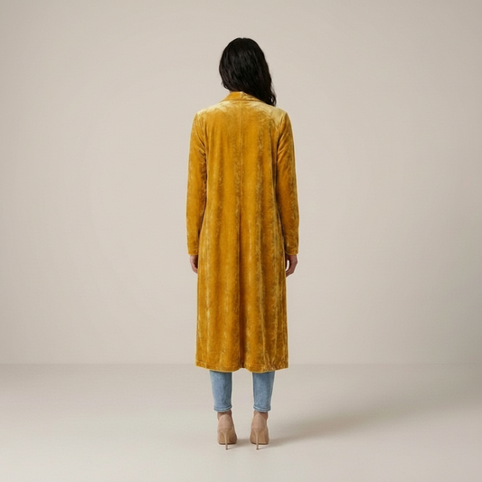 PLUXSTYLE::numise::womens-open-front-long-cardigan::back