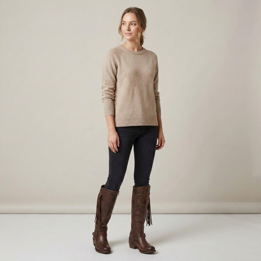 PLUXSTYLE::numise::side-zip-western-knee-high-boots::zoom-out