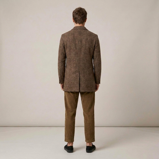 PLUXSTYLE::numise::mens-tailored-check-parka::back