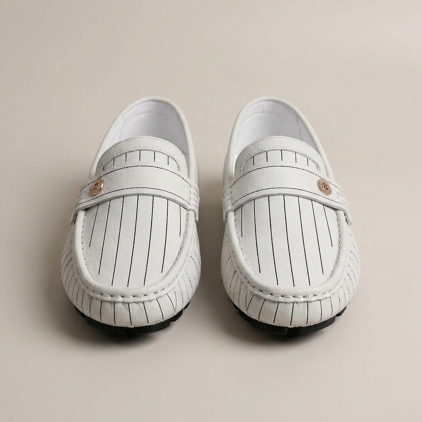 PLUXSTYLE::numise::mens-pinstripe-penny-loafers::pack-white