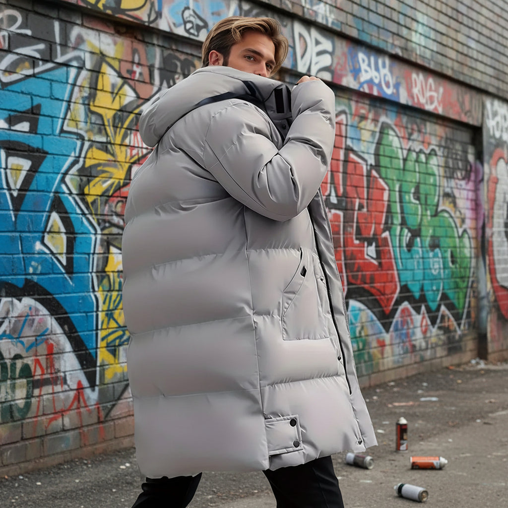 PLUXSTYLE::numise::mens-mid-length-hooded-parka::lifestyle-keep-2