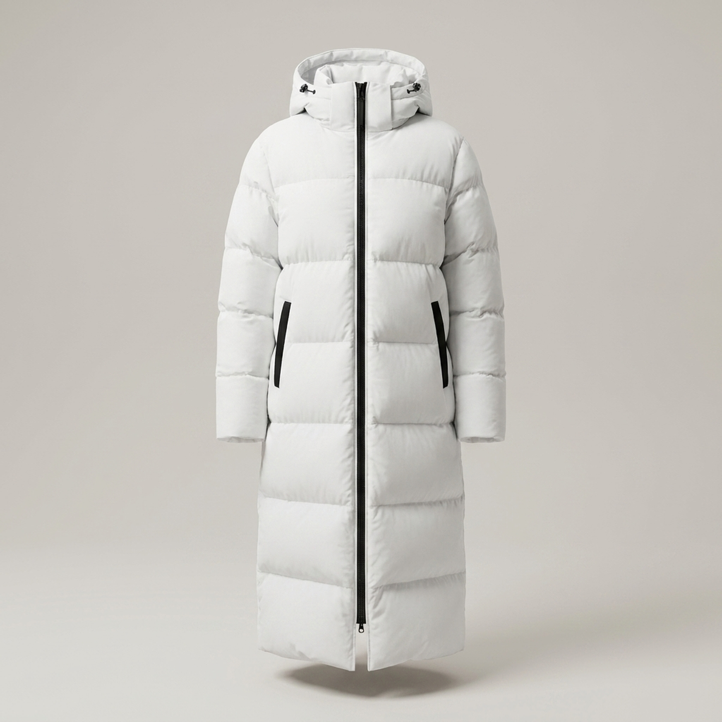 PLUXSTYLE::numise::abigail-longline-hooded-parka::pack-white