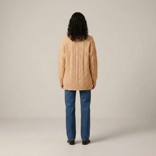 PLUXSTYLE::numise::womens-longline-cardigan::back