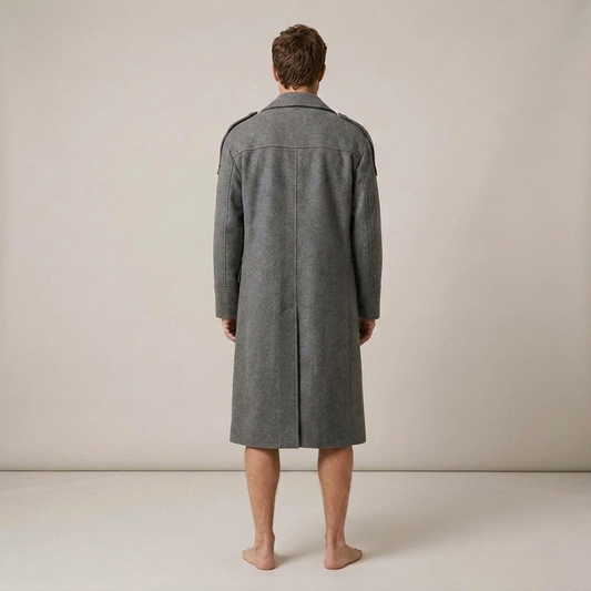 PLUXSTYLE::numise::mens-double-breasted-longline-parka::back