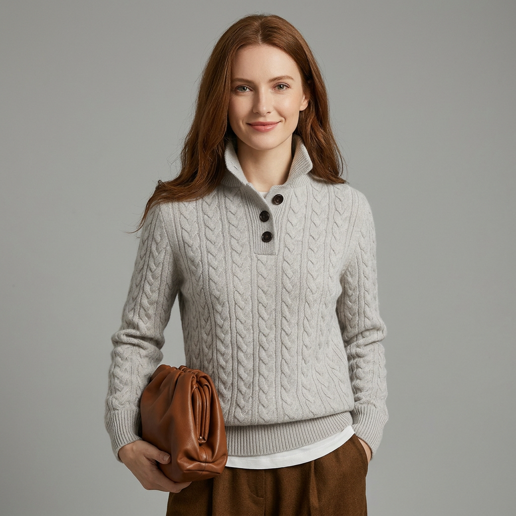 Flattering Fit Button-Up Sweater