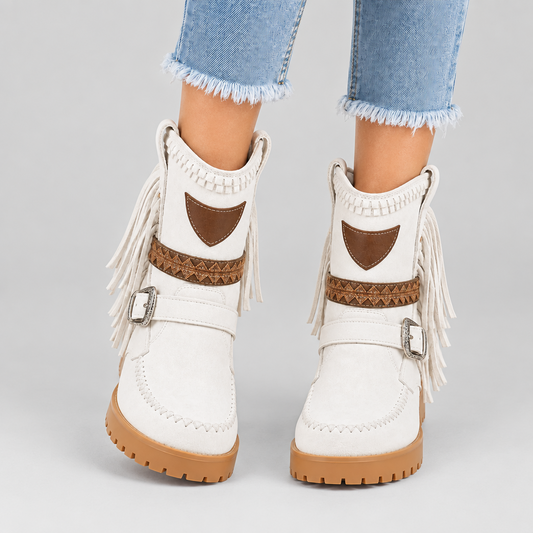 Stiefeletten mit Fransen-Detail