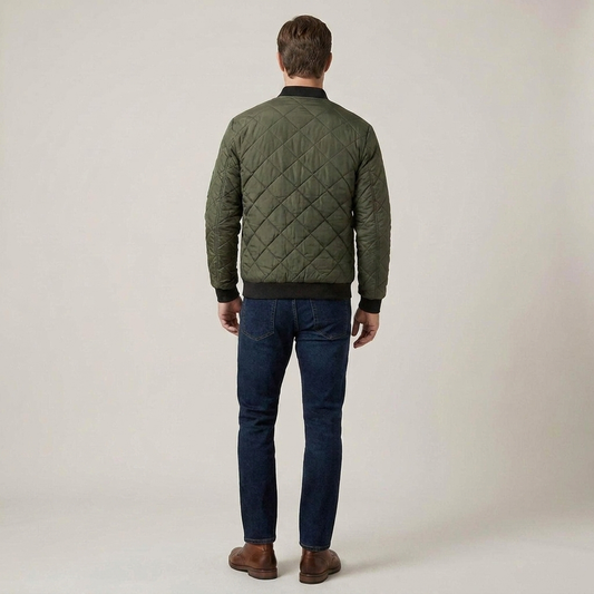 PLUXSTYLE::numise::mens-diamond-stitch-parka::back