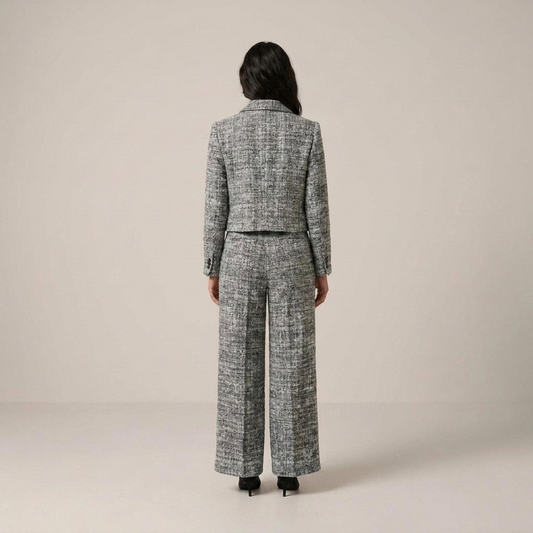 PLUXSTYLE::numise::blazer-wide-leg-pants-set::back