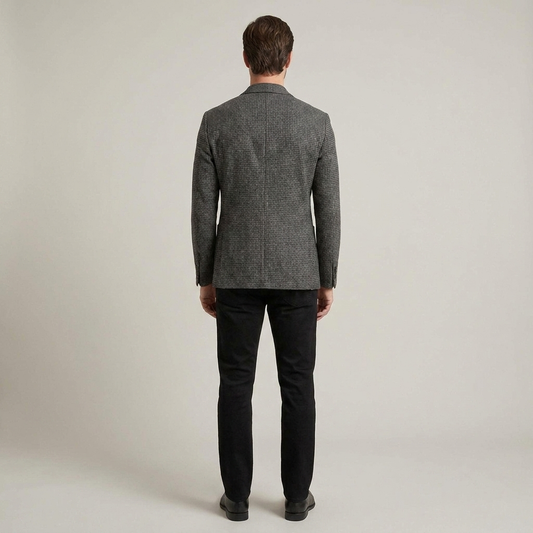 PLUXSTYLE::numise::mens-textured-tailored-parka::back