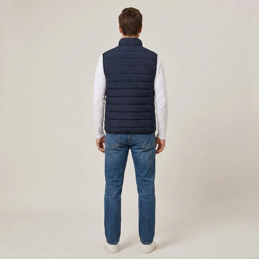 PLUXSTYLE::numise::mens-lightweight-puffer-vest::back