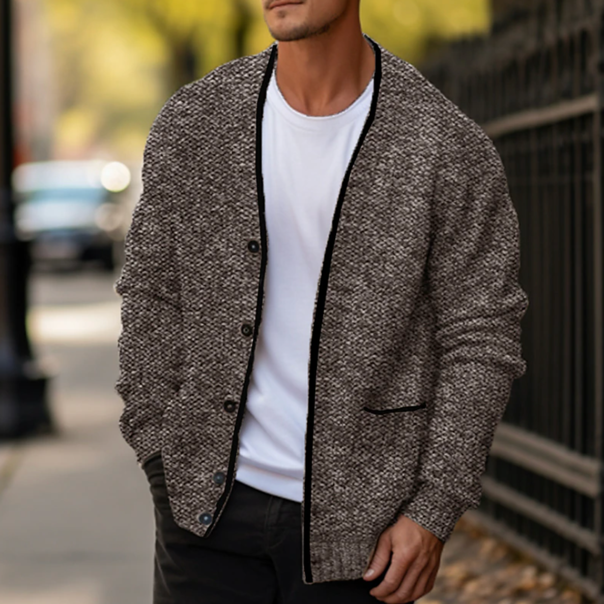 PLUXSTYLE::numise::mens-pocket-front-cardigan::lifestyle-keep-2