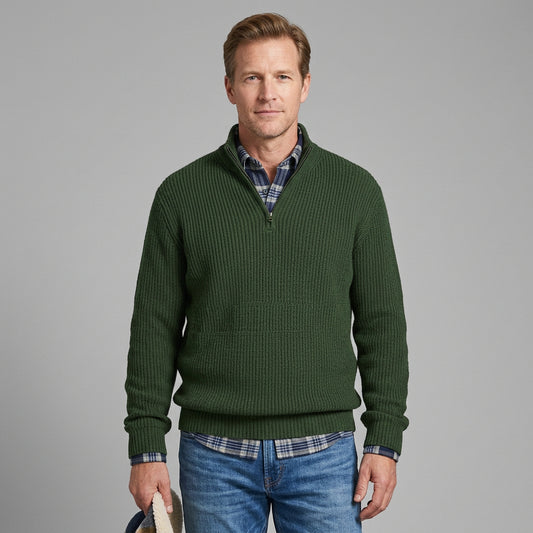 Refined Half-Zip Collar Sweater