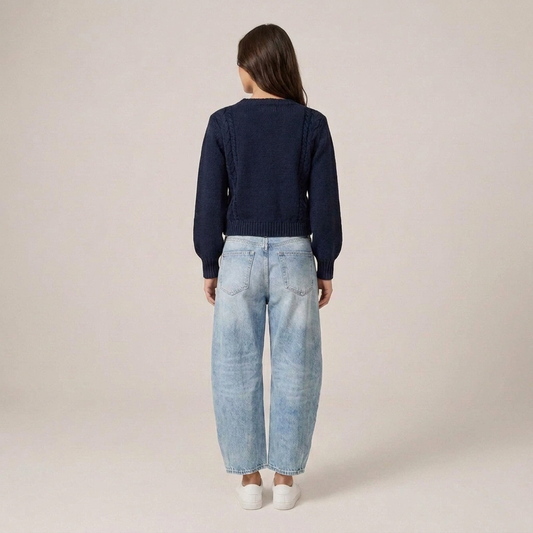 PLUXSTYLE::numise::amelia-high-waist-barrel-leg-jeans::back