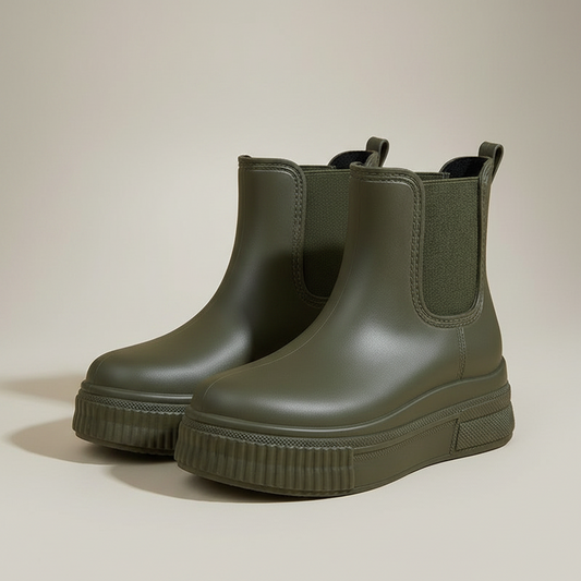PLUXSTYLE::numise::olivia-platform-rain-boots::closeup-hero