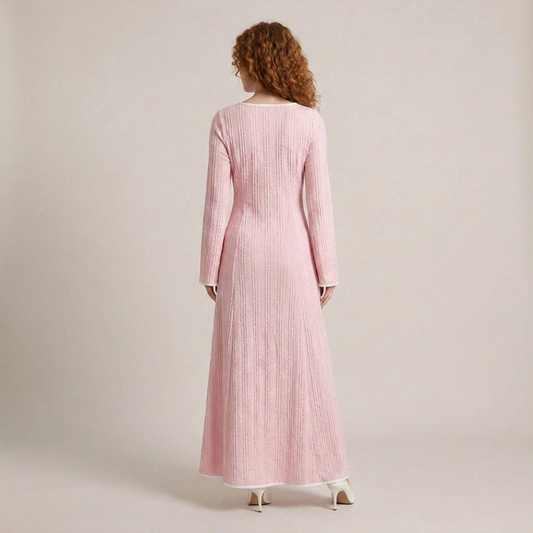 PLUXSTYLE::numise::square-neck-bodycon-maxi-dress::back