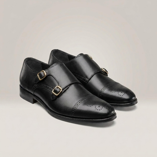PLUXSTYLE::numise::mens-monk-strap-dress-loafers::closeup-detail