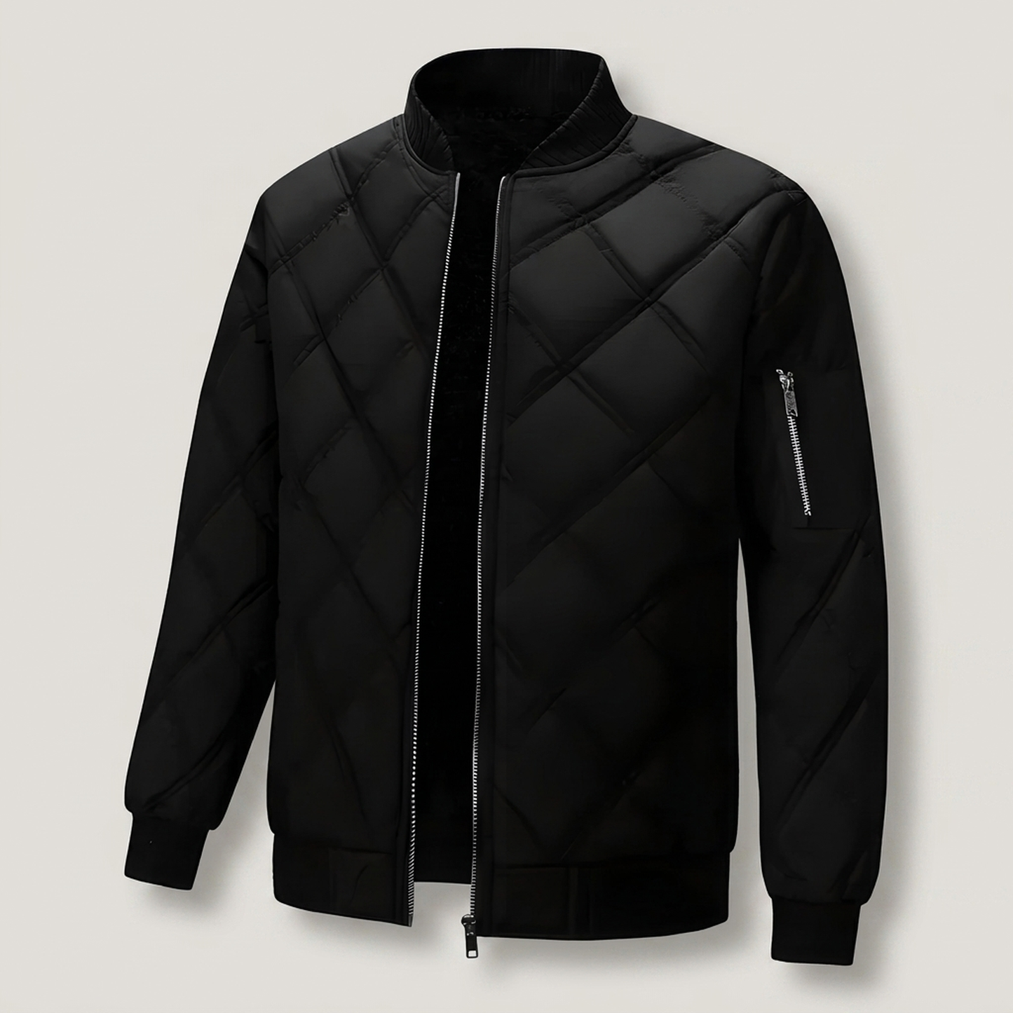 PLUXSTYLE::numise::mens-diamond-quilted-parka::pack-black