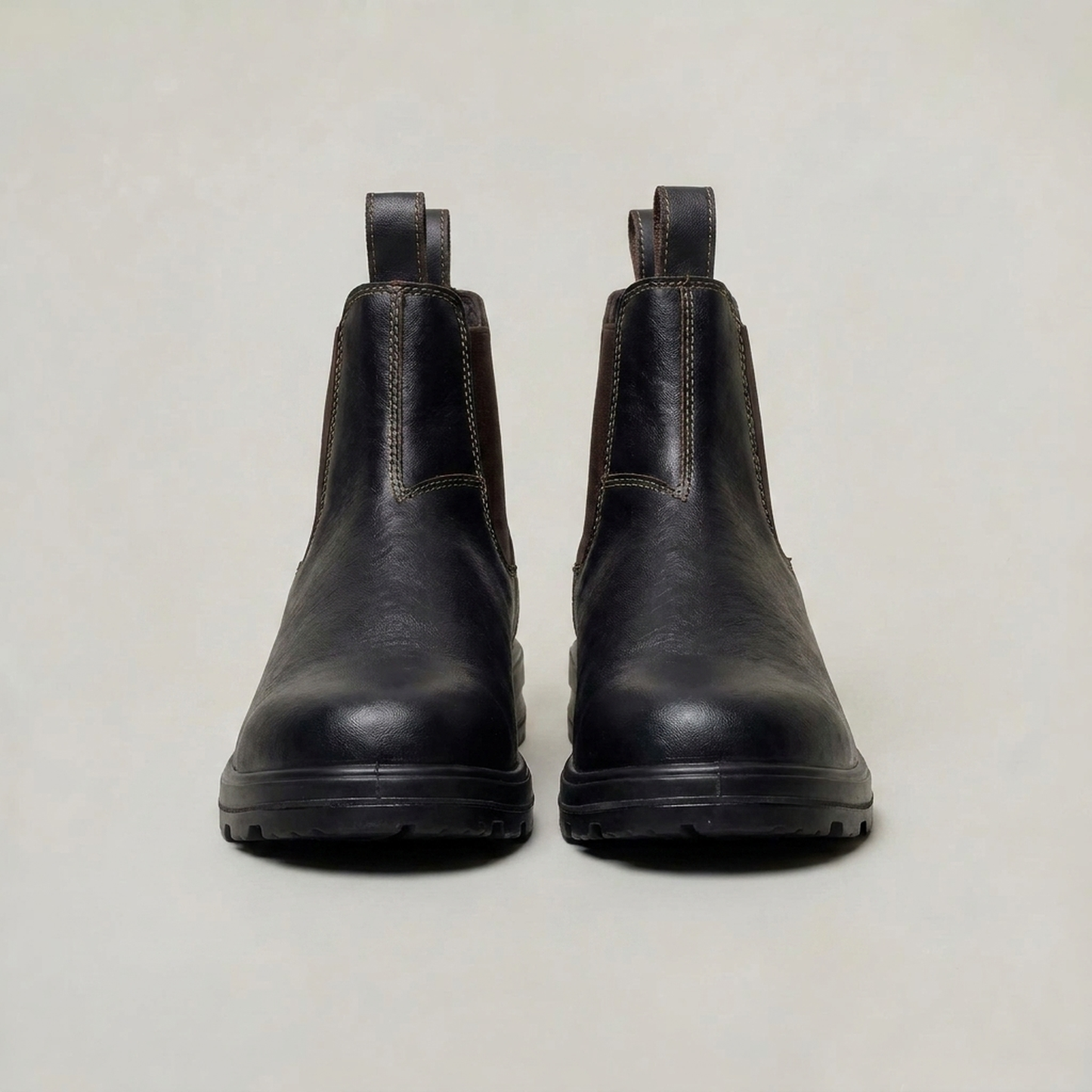 PLUXSTYLE::numise::mens-classic-slip-on-chelsea-boots::pack-dark-brown