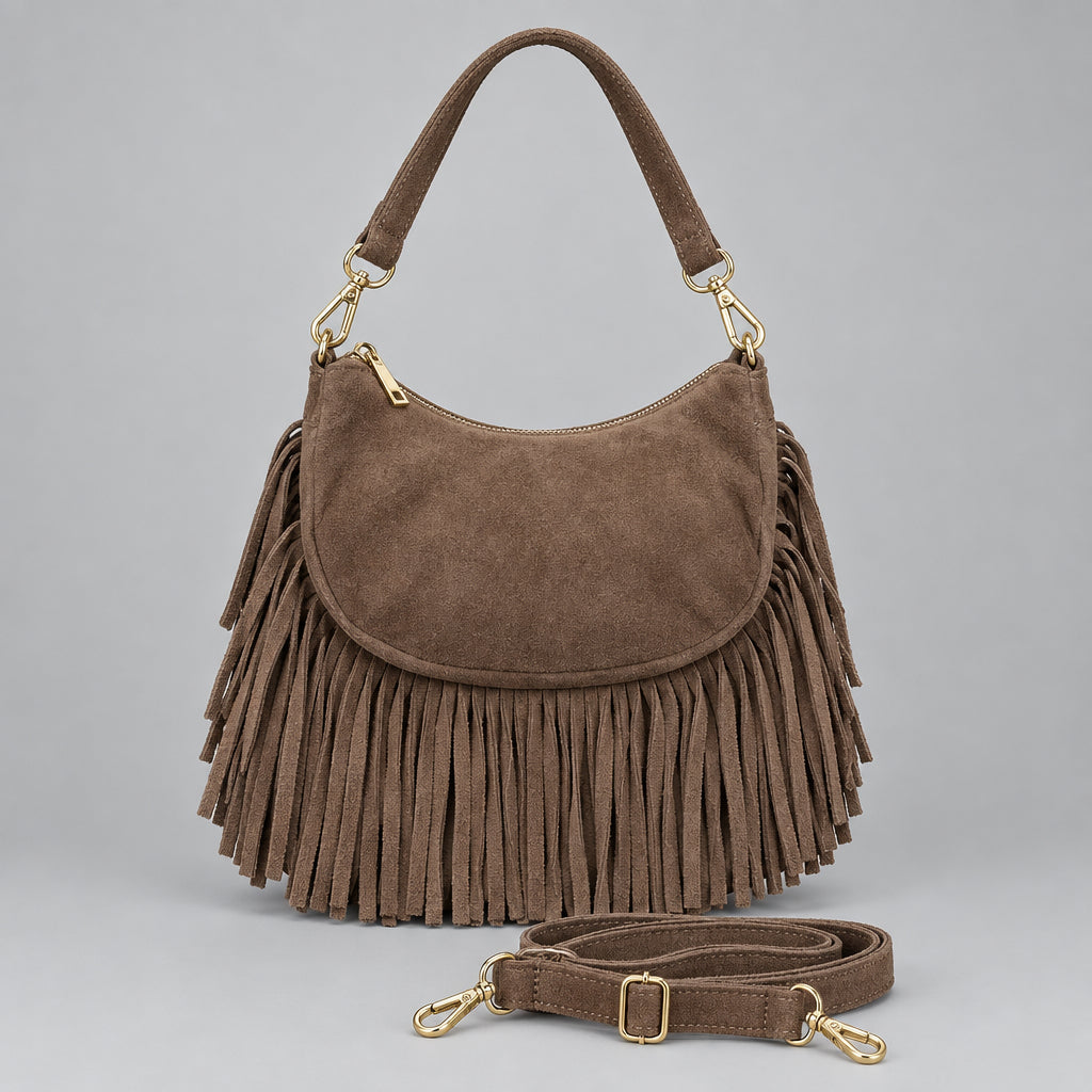 Fringe Accent Handbag