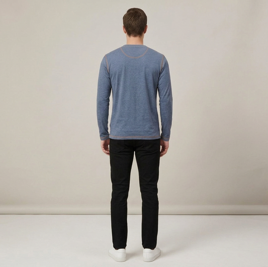 PLUXSTYLE::numise::mens-regular-fit-henley-top::back