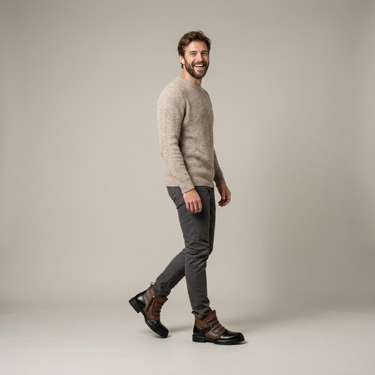 PLUXSTYLE::numise::mens-side-zip-buckle-boots::zoom-out