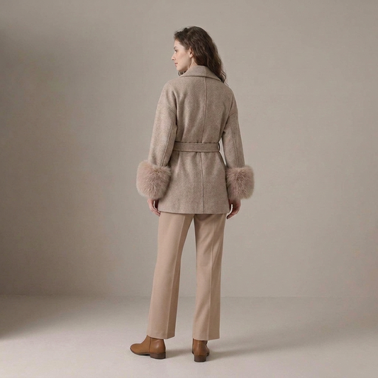 PLUXSTYLE::numise::womens-belted-longline-parka::back