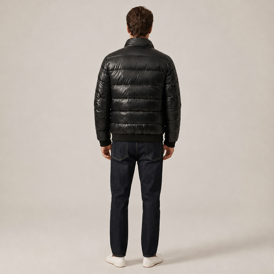 PLUXSTYLE::numise::mens-gloss-finish-winter-parka::back