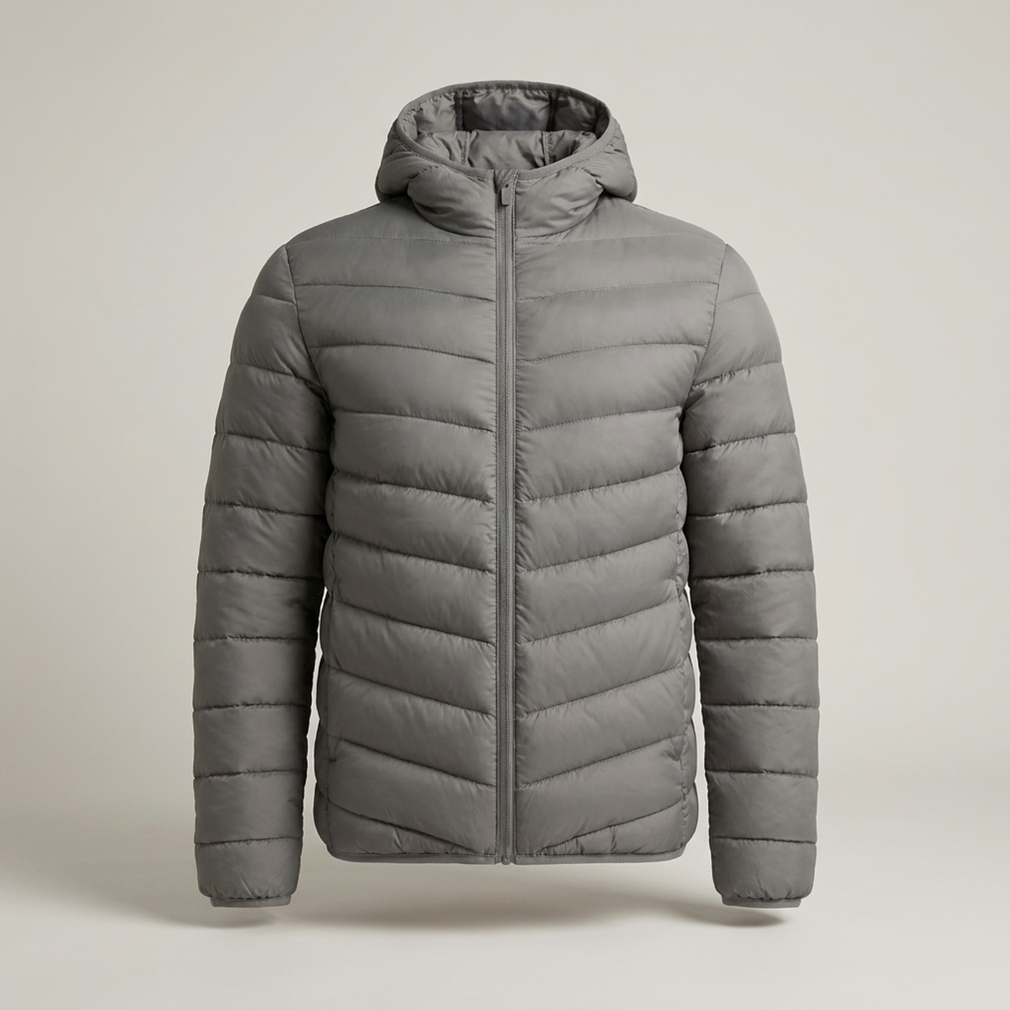 PLUXSTYLE::numise::mens-hooded-puffer-parka::pack-grey