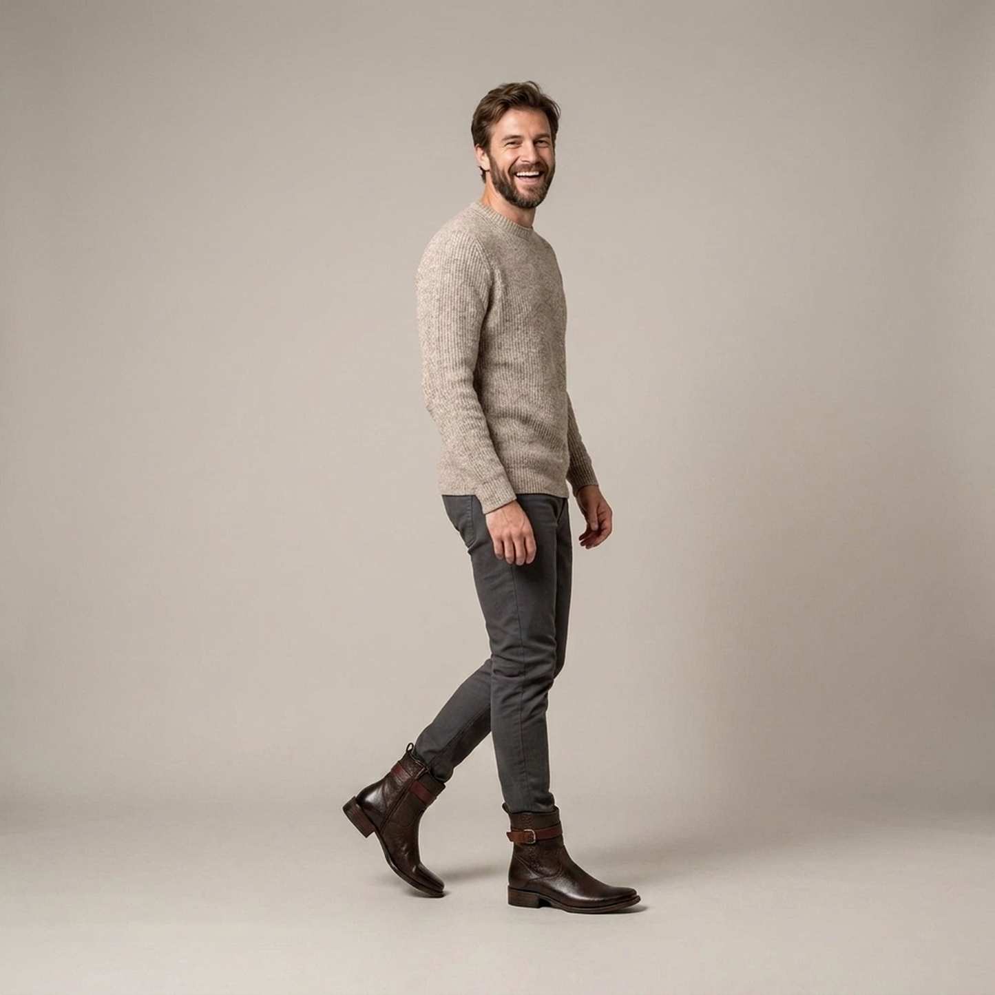 PLUXSTYLE::numise::mens-polished-dark-brown-boots::zoom-out