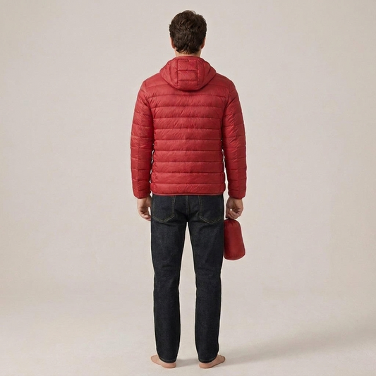 PLUXSTYLE::numise::mens-packable-puffer-parka::back