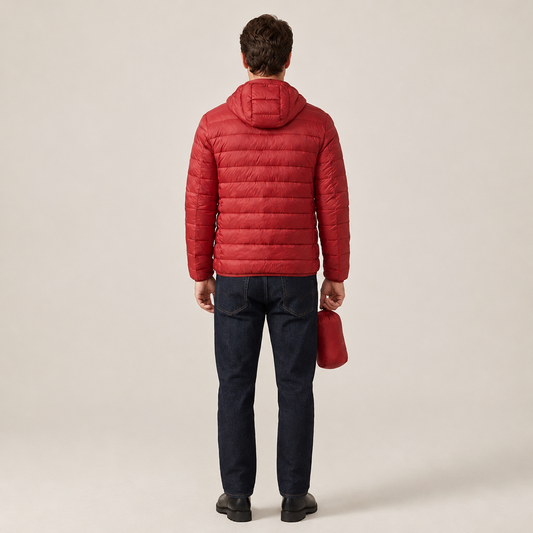 PLUXSTYLE::numise::mens-packable-puffer-parka::back