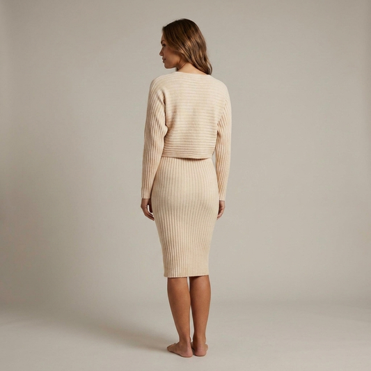PLUXSTYLE::numise::two-piece-sweater-dress-set::back