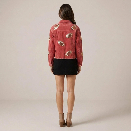 PLUXSTYLE::numise::game-day-sequin-parka::back