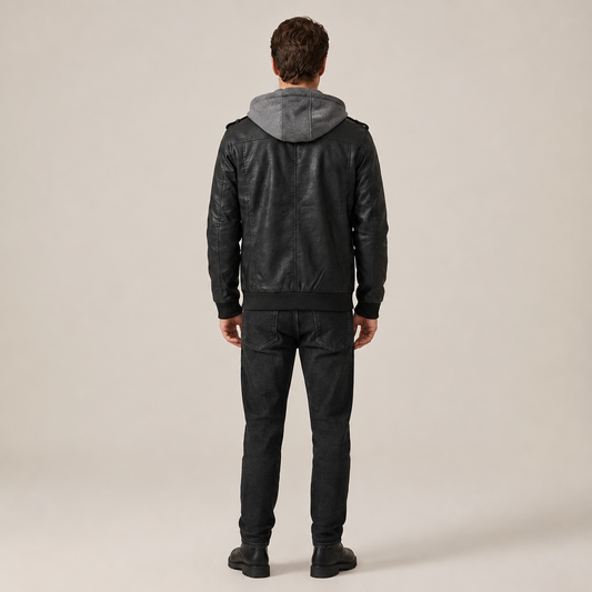 PLUXSTYLE::numise::mens-detachable-hood-parka::back