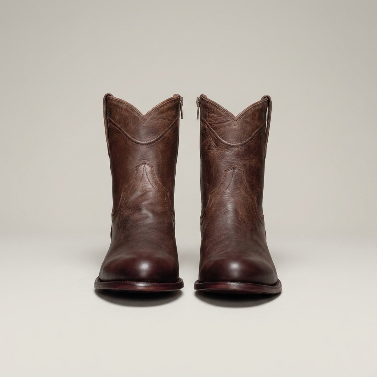 PLUXSTYLE::numise::mens-retro-western-boots::pack-dark-brown