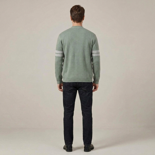 PLUXSTYLE::numise::mens-stripe-sleeve-cardigan::back