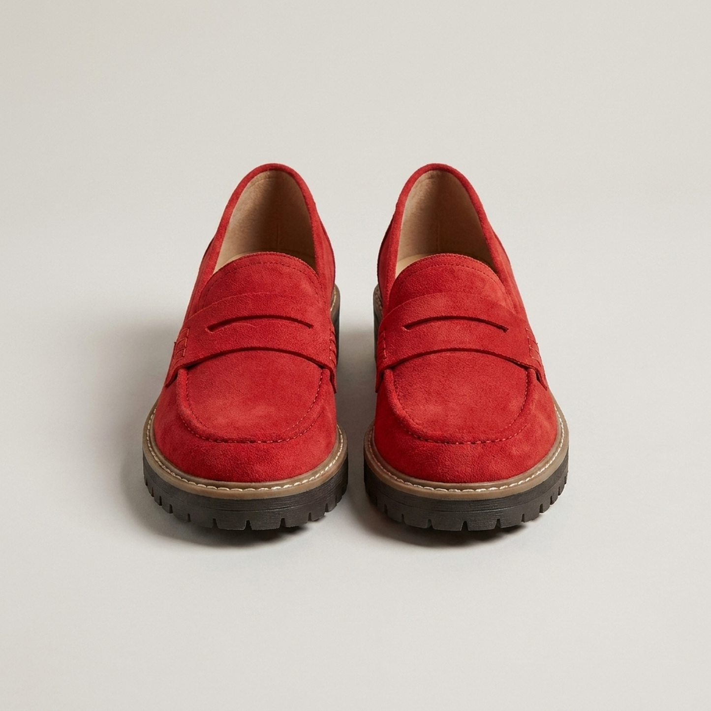 PLUXSTYLE::numise::chunky-slip-on-loafers::pack-red