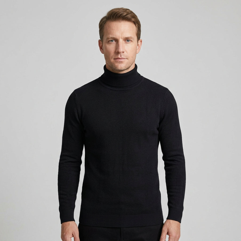 Schmal geschnittener Pullover mit Stehkragen für Herren