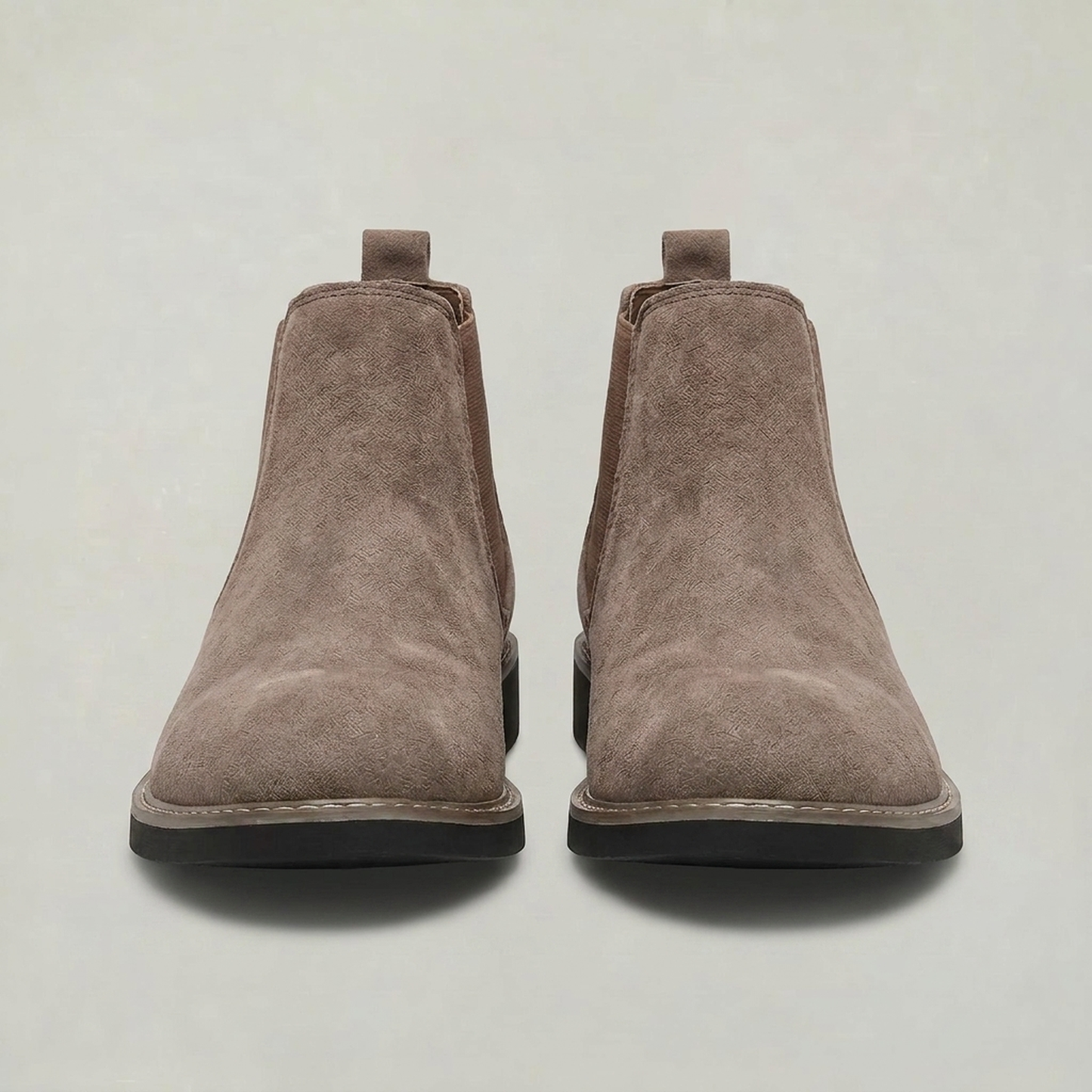 PLUXSTYLE::numise::mens-gray-slip-on-chelsea-boots::pack-taupe