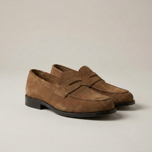 PLUXSTYLE::numise::classic-penny-loafers::closeup-detail