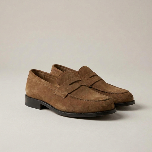 PLUXSTYLE::numise::classic-penny-loafers::closeup-detail