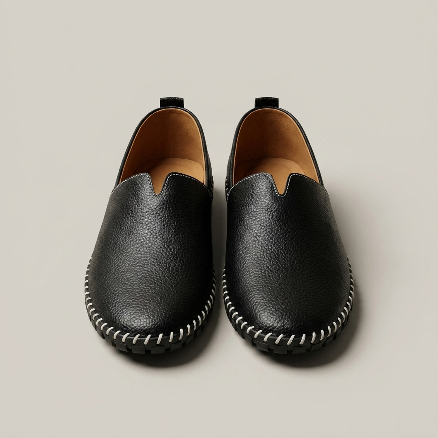 PLUXSTYLE::numise::mens-whipstitch-loafers::pack-black