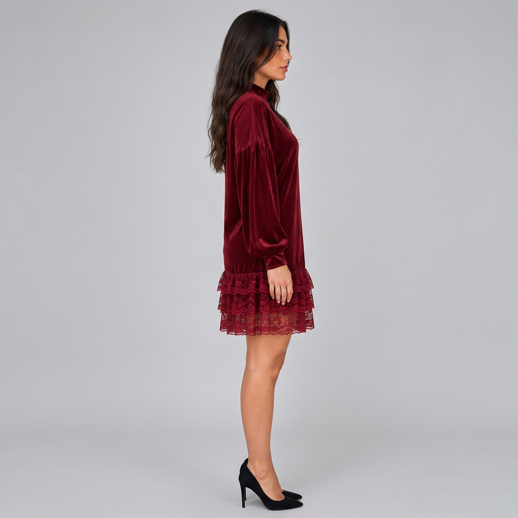Lainey | Women's Winter High Neck Mini Dress