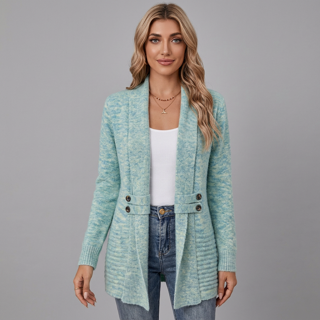 Addison | Women's Longline Knit Button Cardigan