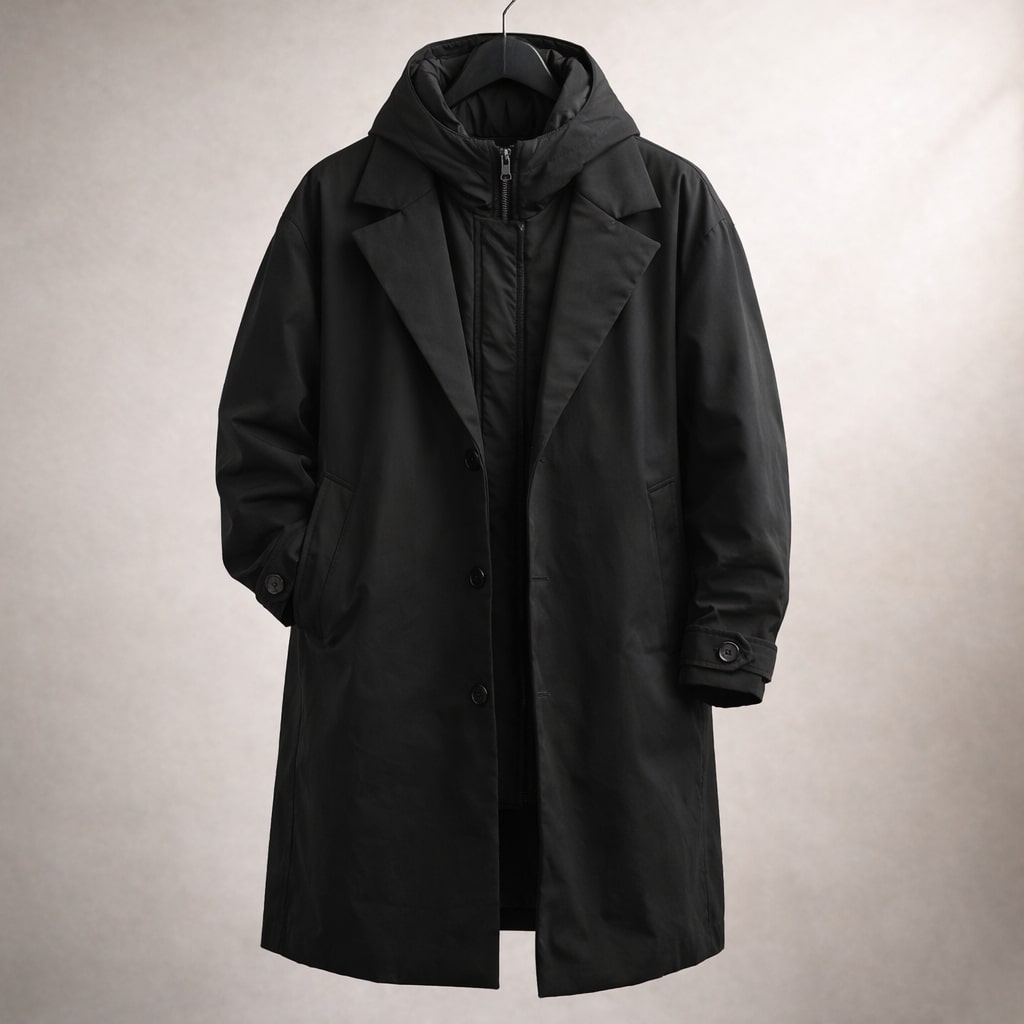 Men’s Layered Hooded Coat