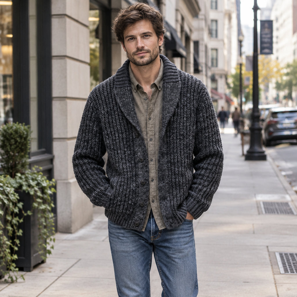 Cardigan classique en maille pour homme