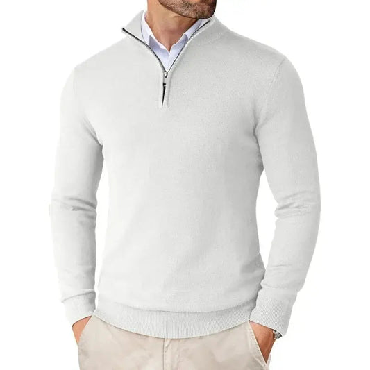 Maglione classico da uomo con mezza zip