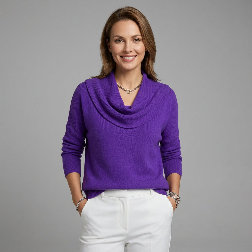 Relaxed Fit Cowl Neck Sweater