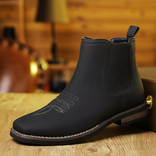 Square-Toe Western Ankle Boots